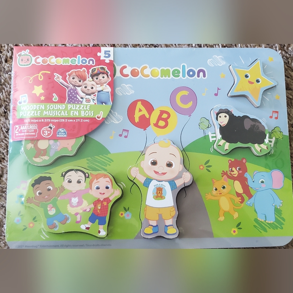 New Cocomelon Wooden Sound Puzzle